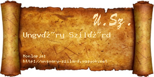 Ungváry Szilárd névjegykártya